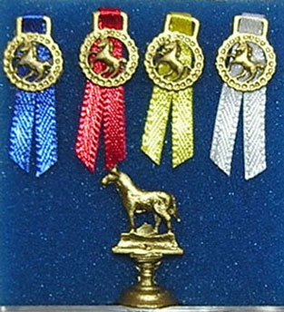 Dollhouse Miniature Horse Trophy Set